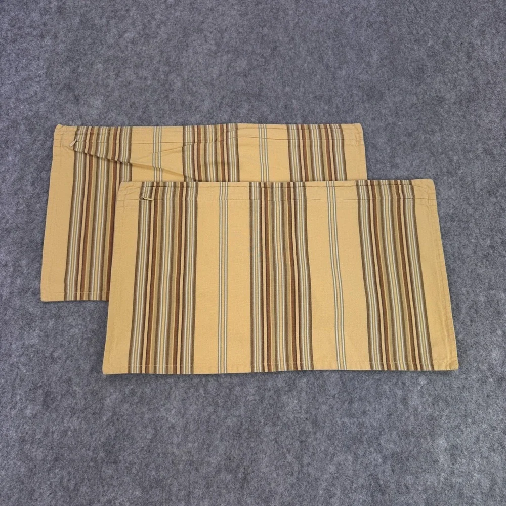 Restoration Hardware Pillow‎ Covers Yellow Striped 20